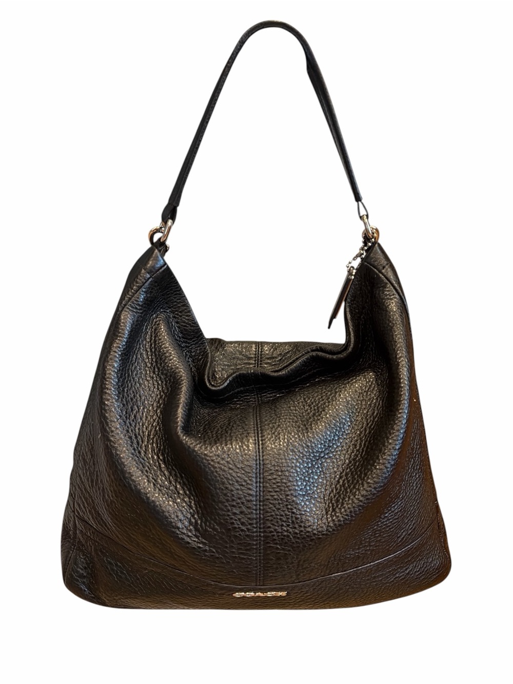 Vintage Coach Y2K Black Pebbled Leather Hobo Bag Large Slouchy Quiet Luxury - Picture 6 of 11